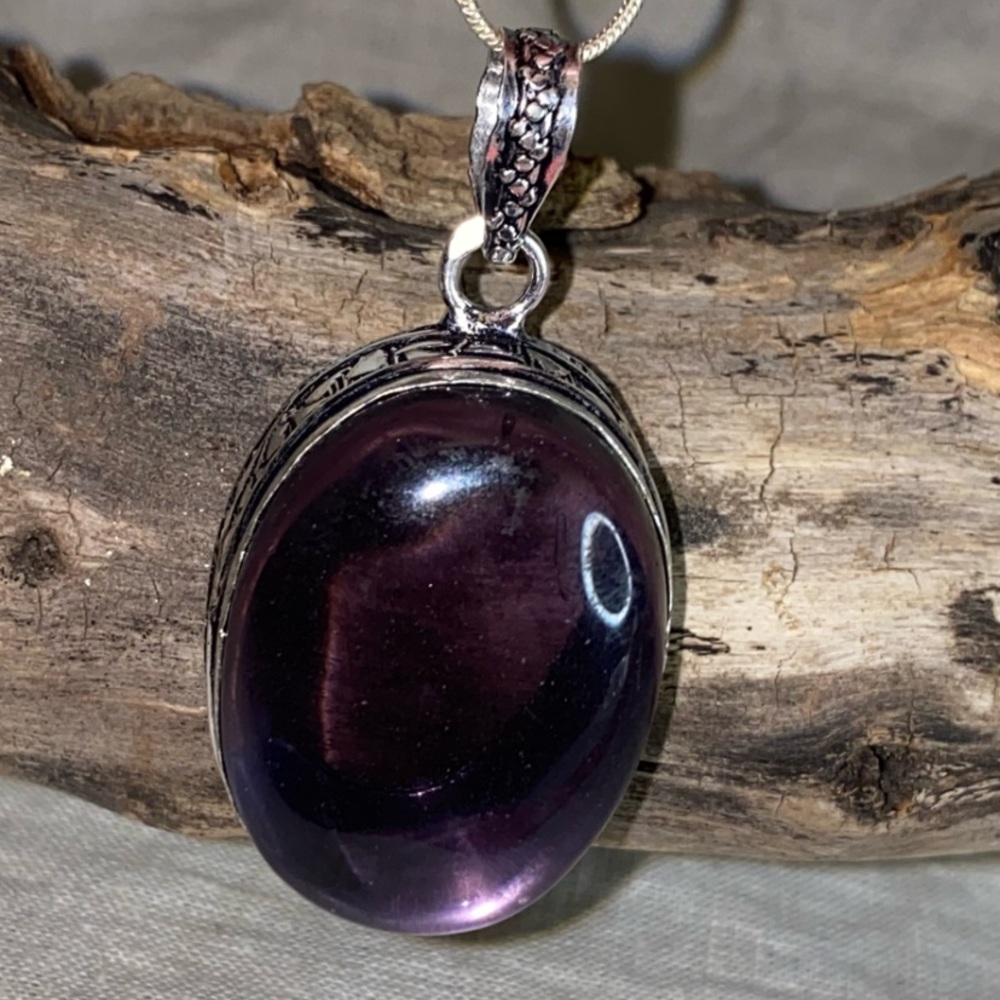 Amethyst handcrafted vintage statement pendant